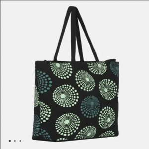 Black Printed Jute Bag